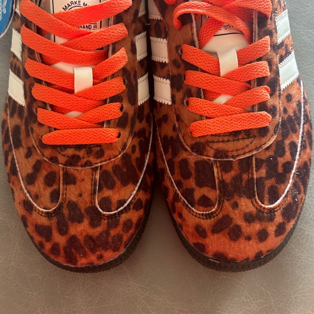 Adidas Leopard Print Sneakers with Orange Highlights - Picture 3 of 7